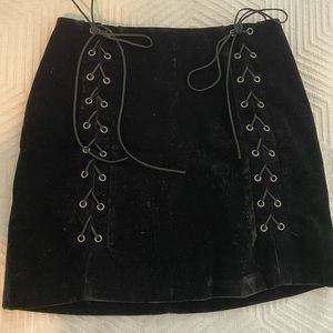 Endless Rose Black Velvet Skirt